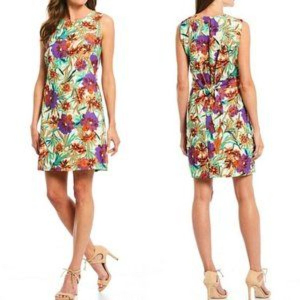 Gibson Latimer floral tie back sleeveless dress size M